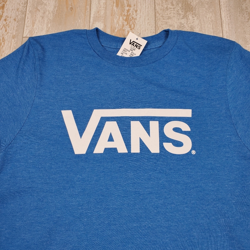 Vans Kids Classic Logo Tee Blue - Picture 3 of 4